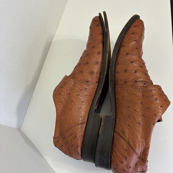 Coleoni Italy Men’s 8 Ostrich Leather Monk Strap Dress Shoes Brown main image 6